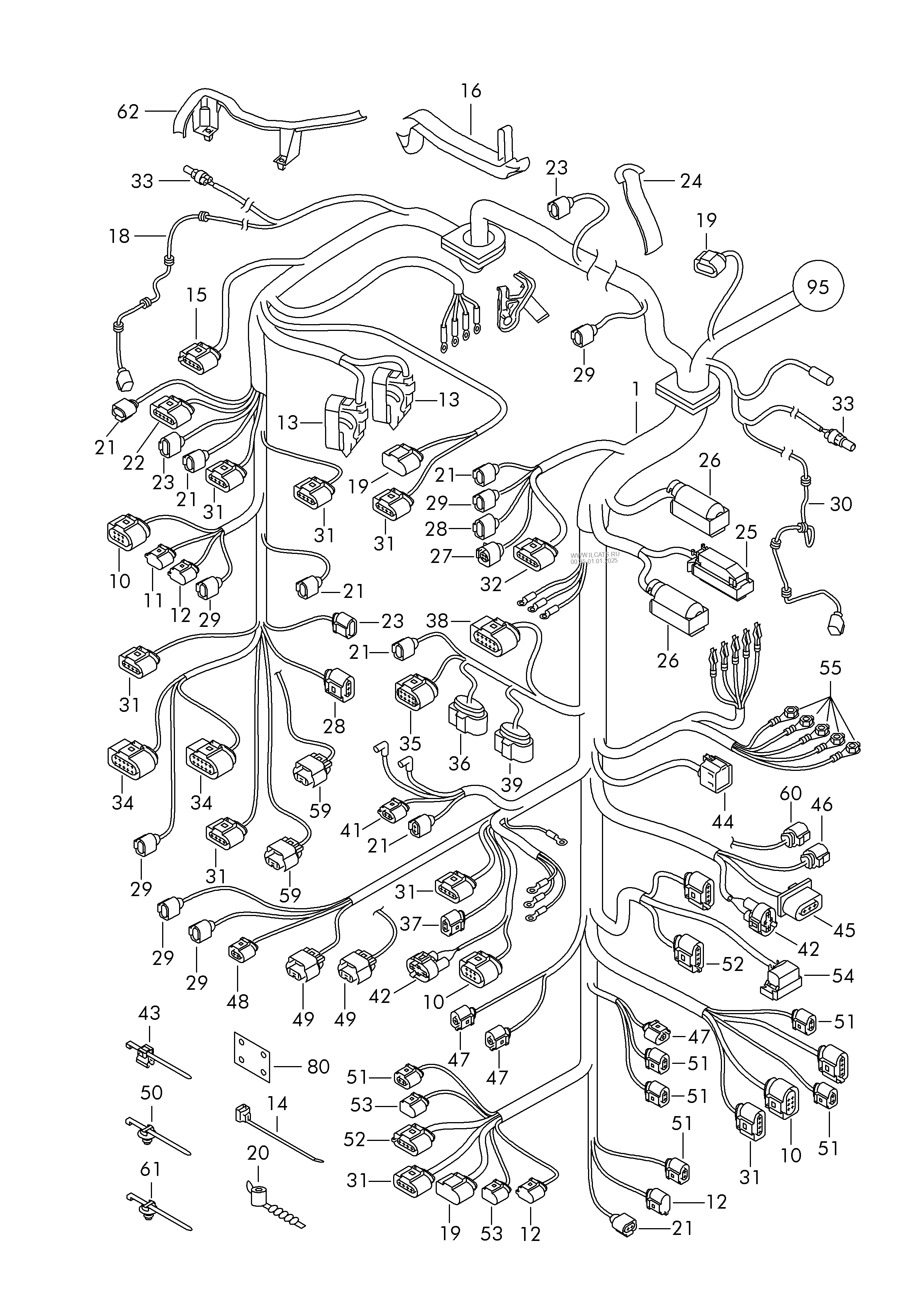 central wiring set. * part number must be ordered * manually by ...