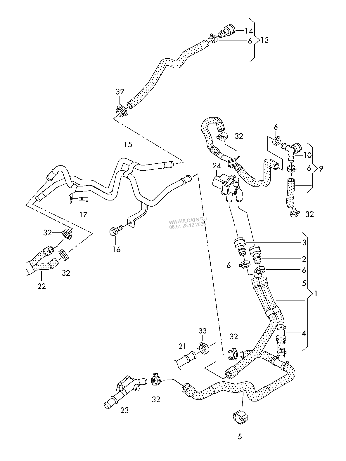 coolant cooling system. for vehicles with 2nd heat exchanger. for