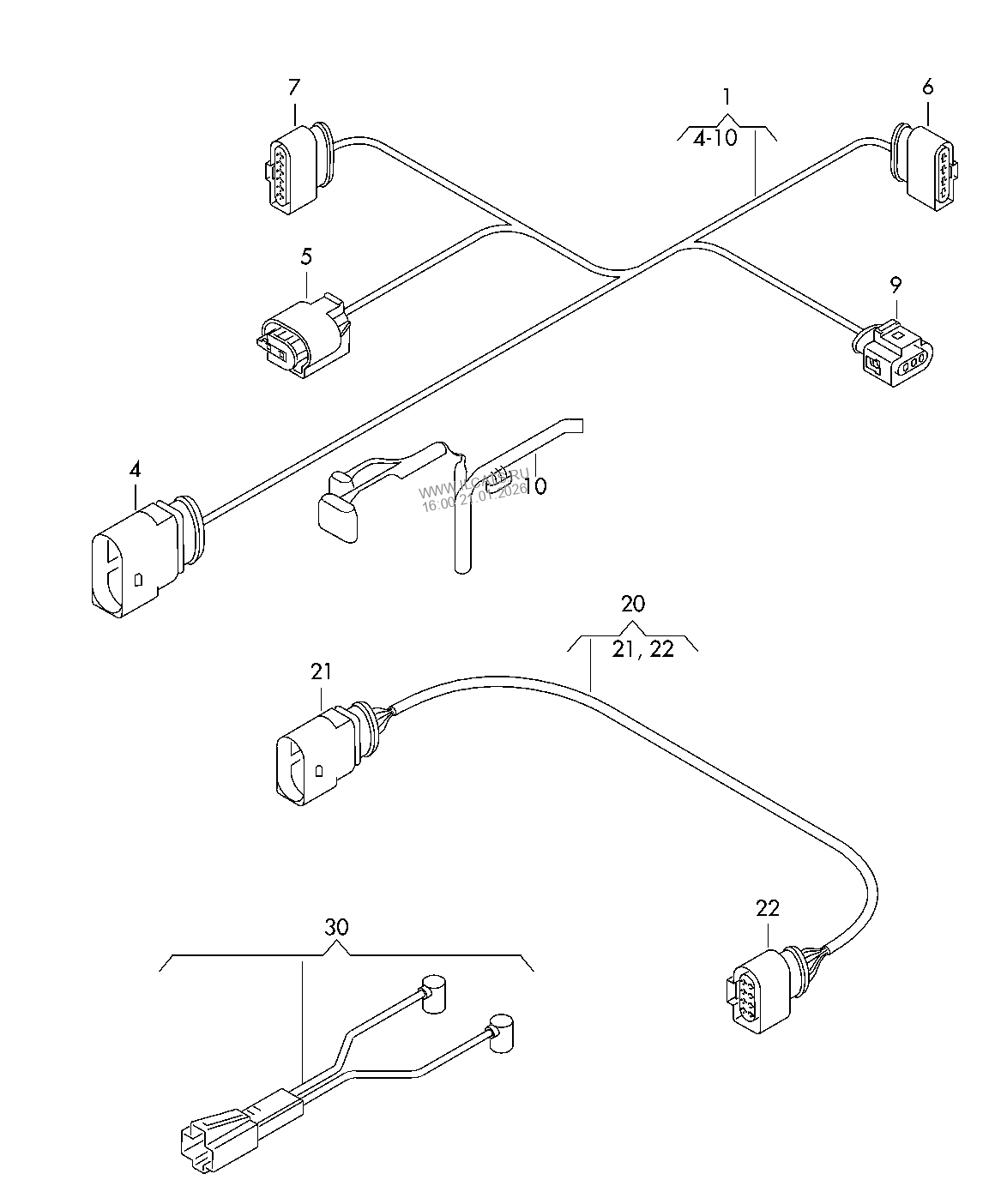 wiring harness for fuel pump SEAT ALHAMBRA
