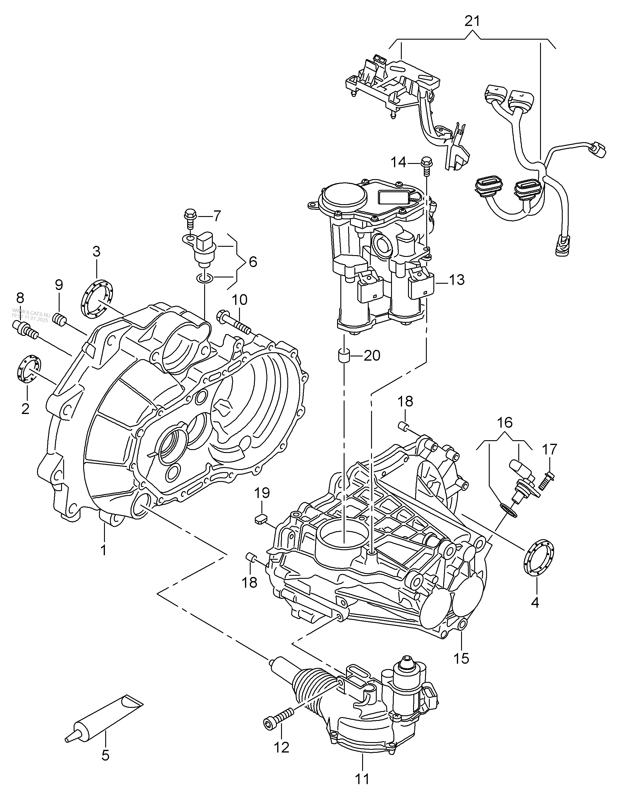 gear housing. for 5-speed manual gearbox, automated SEAT MII