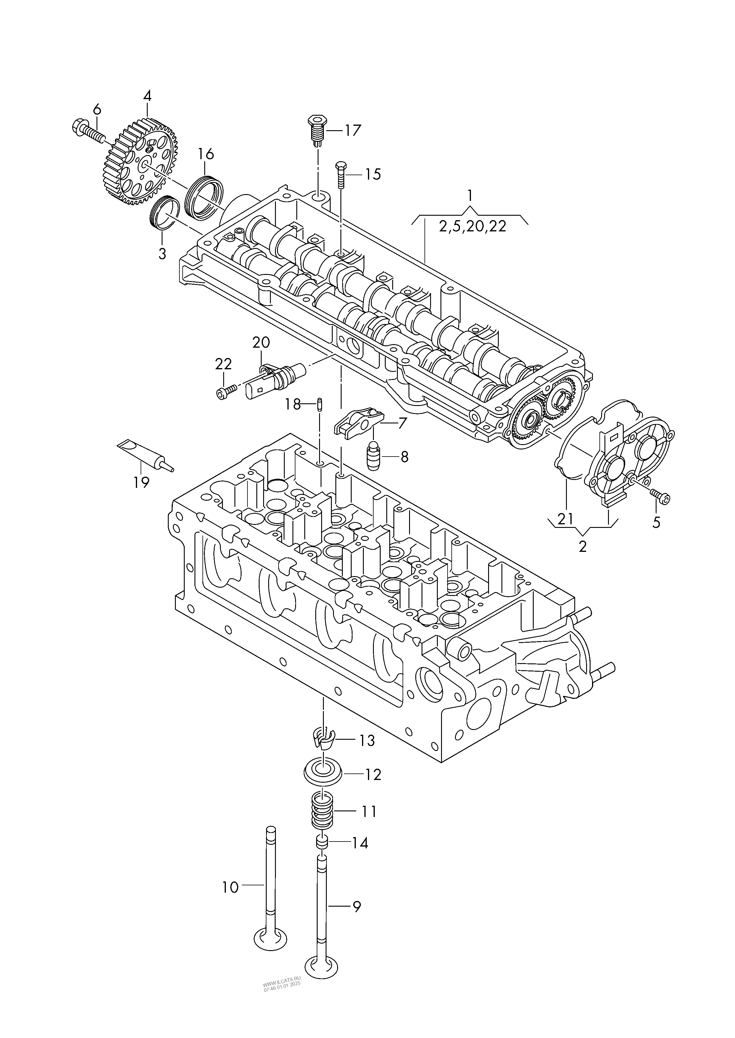 camshaft module. camshaft adjuster unit. inlet/outlet valve SEAT LEON