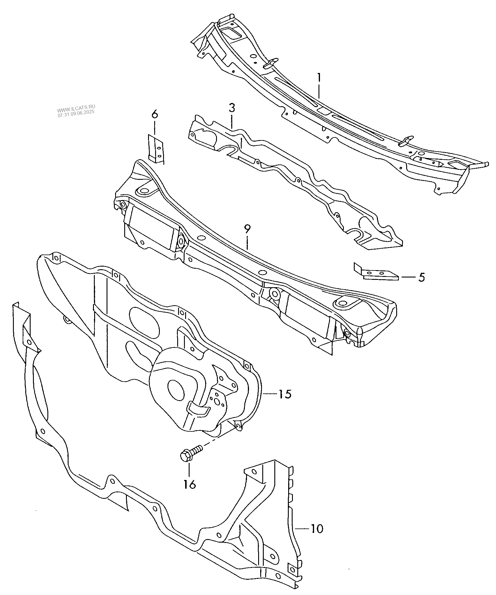 Поперечная стенка с обтекателем polo 6rg803147a