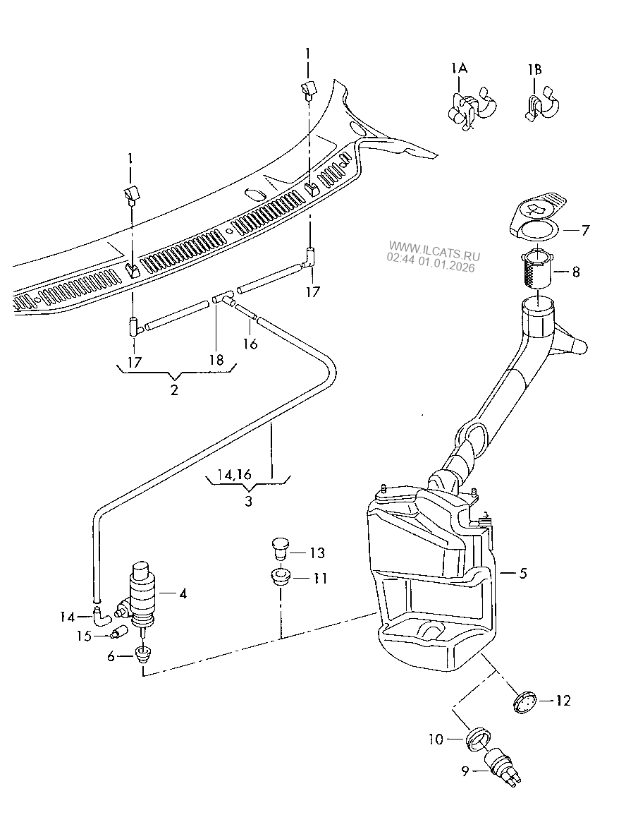 windscreen washer system SKODA FABIA