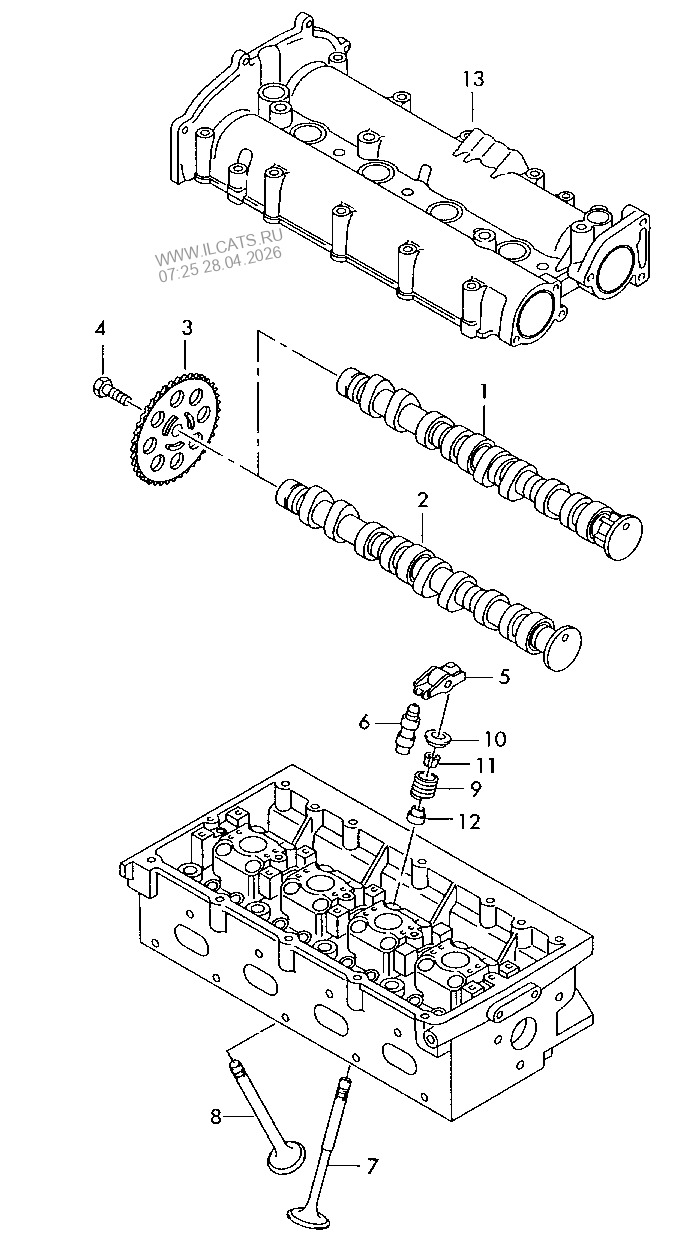 Pаспределительный вал, клапаны SKODA RAPID