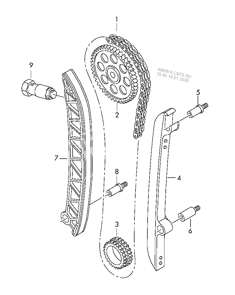 timing chain. timing case. D 24.10.2011>> SKODA OCTAVIA
