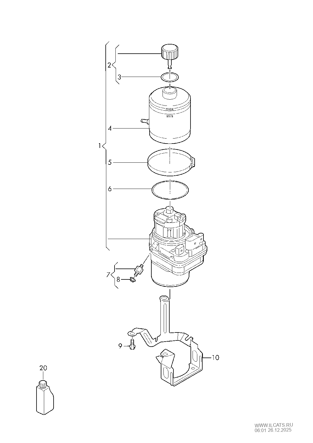 hydraulic pump. oil container SKODA FABIA
