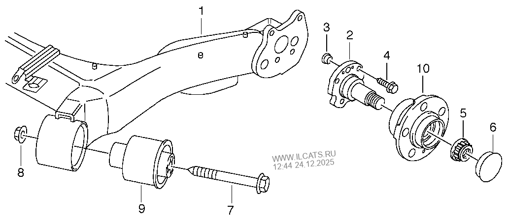 rear axle beam with attachment parts. D 28.11.2011>> SKODA FABIA