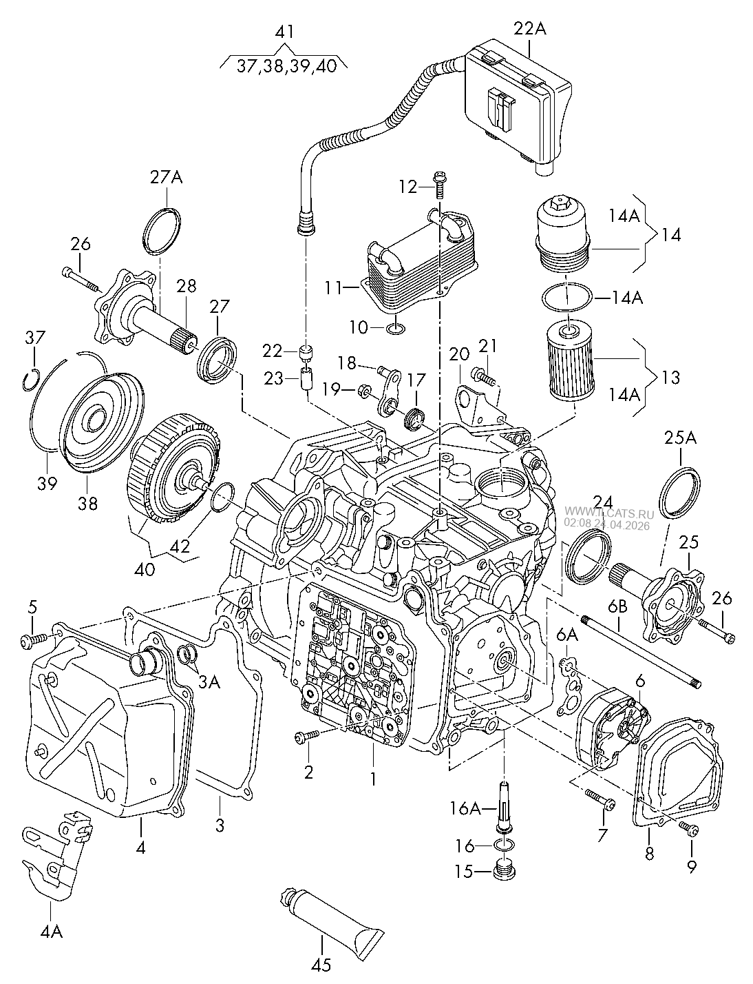 Mechatronik с прогр. обеспеч.. Насос, масляный. Pадиатор, масляный. Вал ...