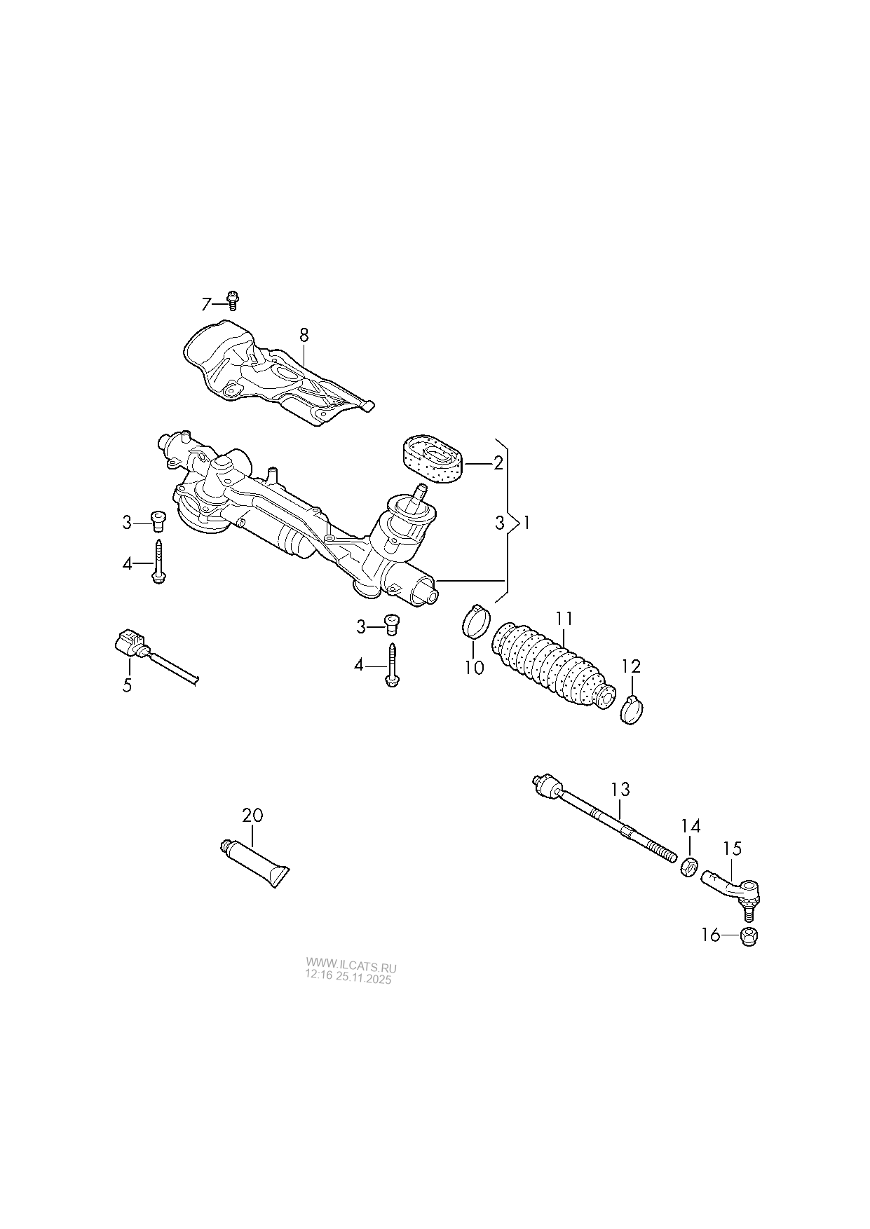 steering gear. track rod SKODA KODIAQ