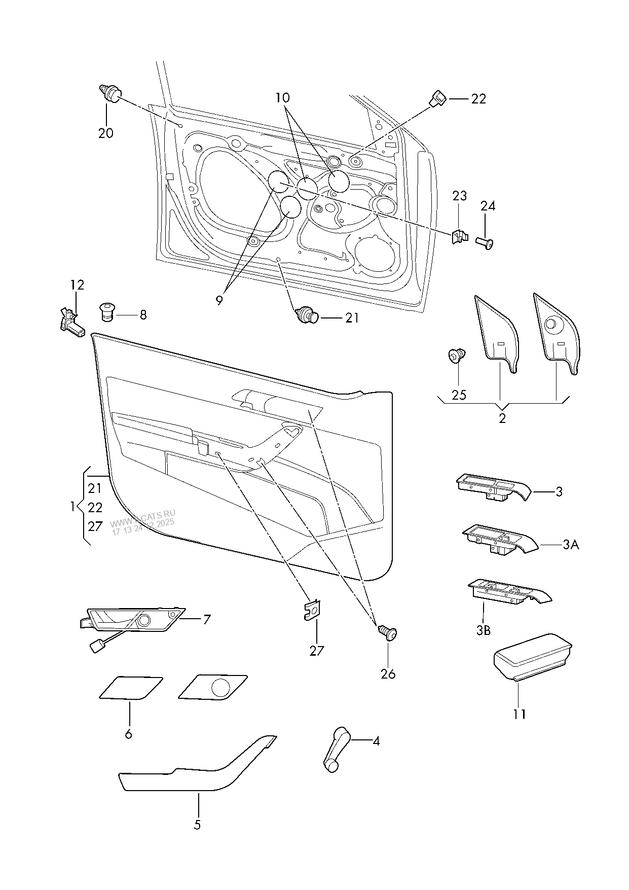 door trim panels. * part number must be ordered * manually by