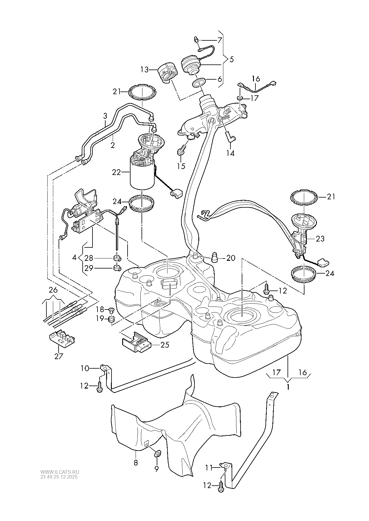 fuel tank with attachments SKODA KODIAQ