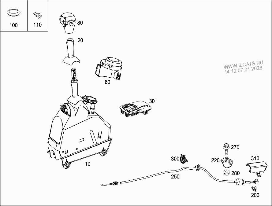 FLOOR SHIFT USED WITH MANUAL TRANSMISSION SMART FORTWO COUPE&(451330)
