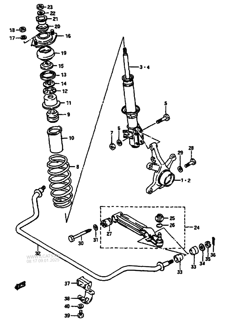 Схема передней подвески сузуки лиана