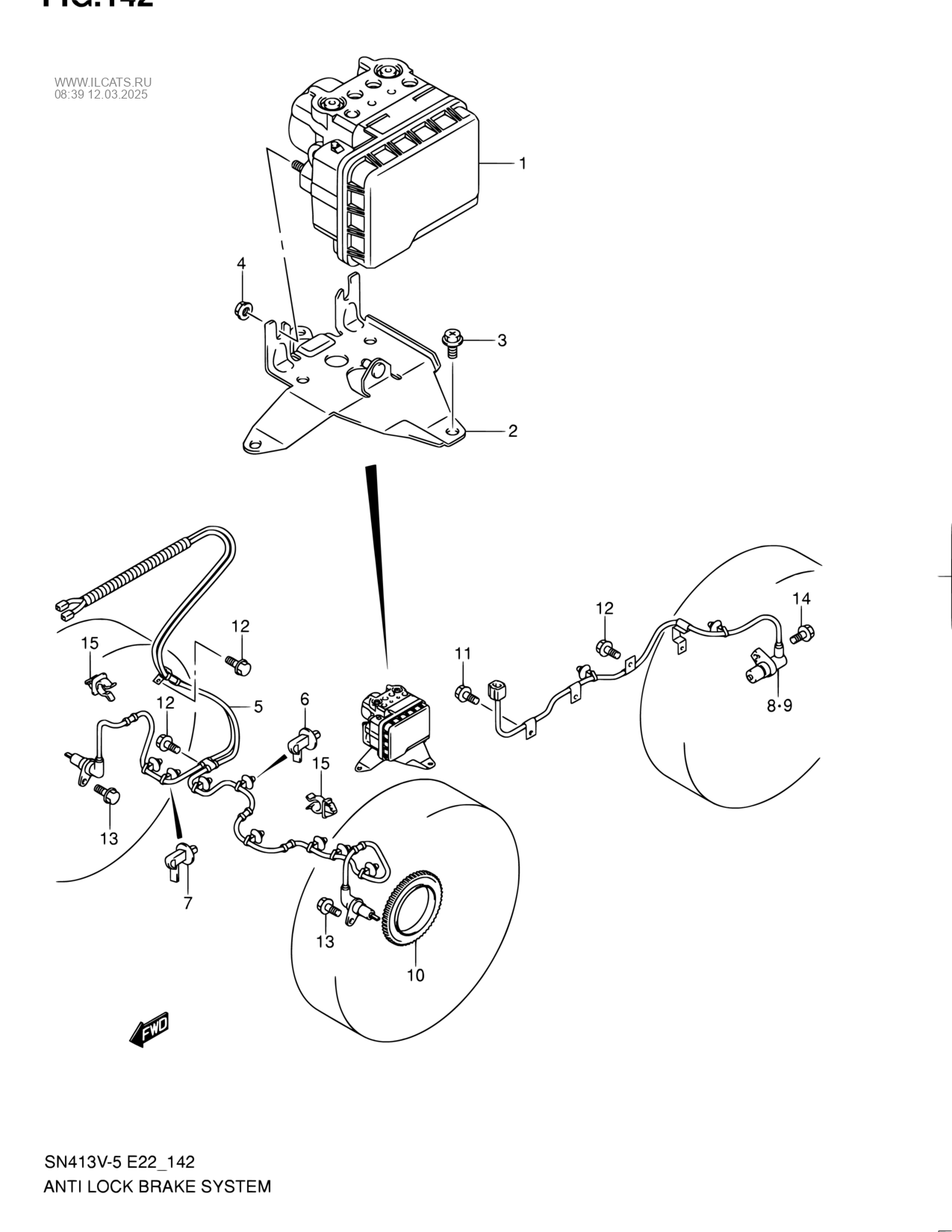 Anti Lock Brake System W Abs Suzuki Jimny Sn413v 8 E02 E05 E10 E11 E21 E22 E24 E37 E38 E42 E43 E54 E85 E90 E96