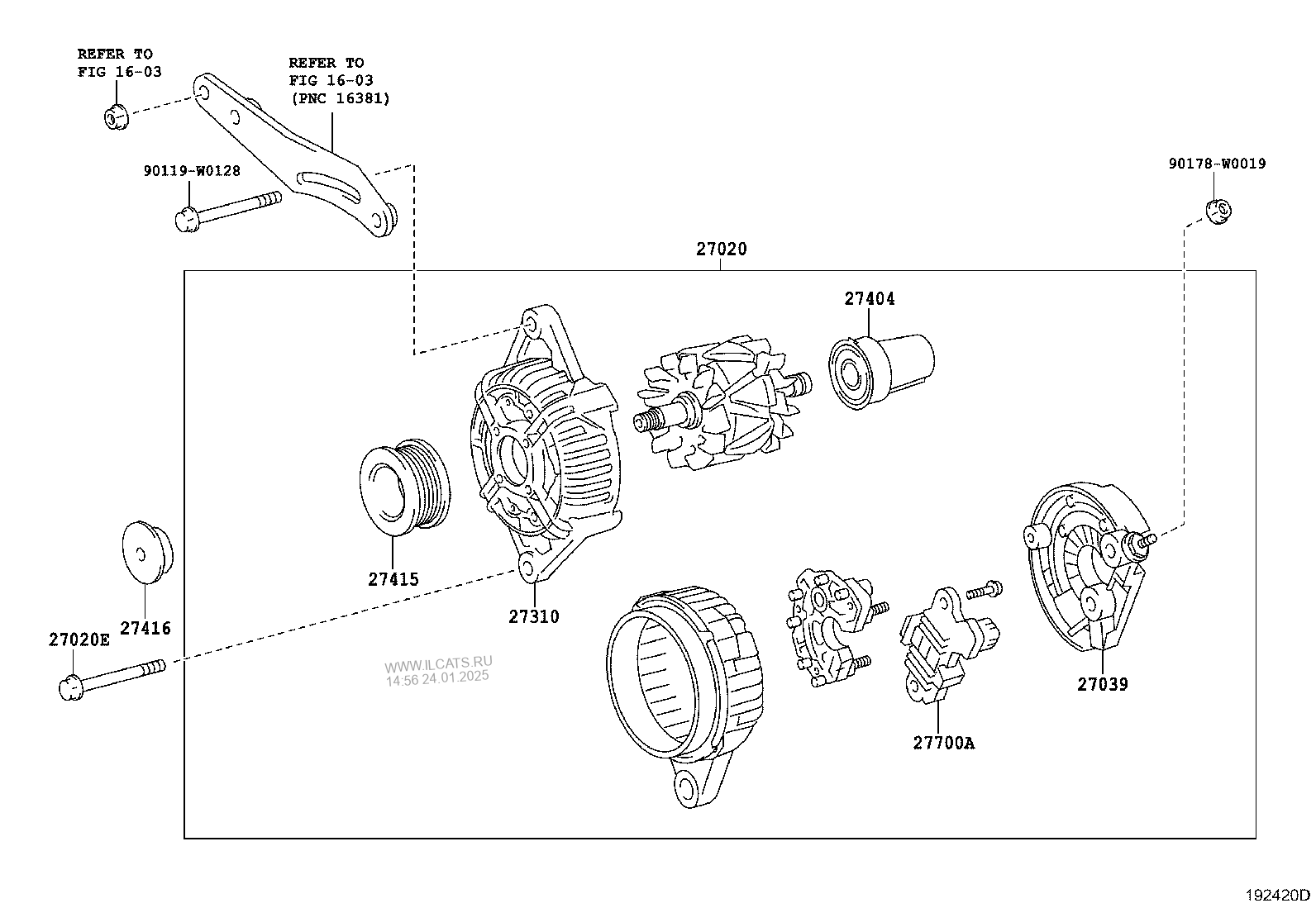 ALTERNATOR TOYOTA YARIS (FRP)&(116520)