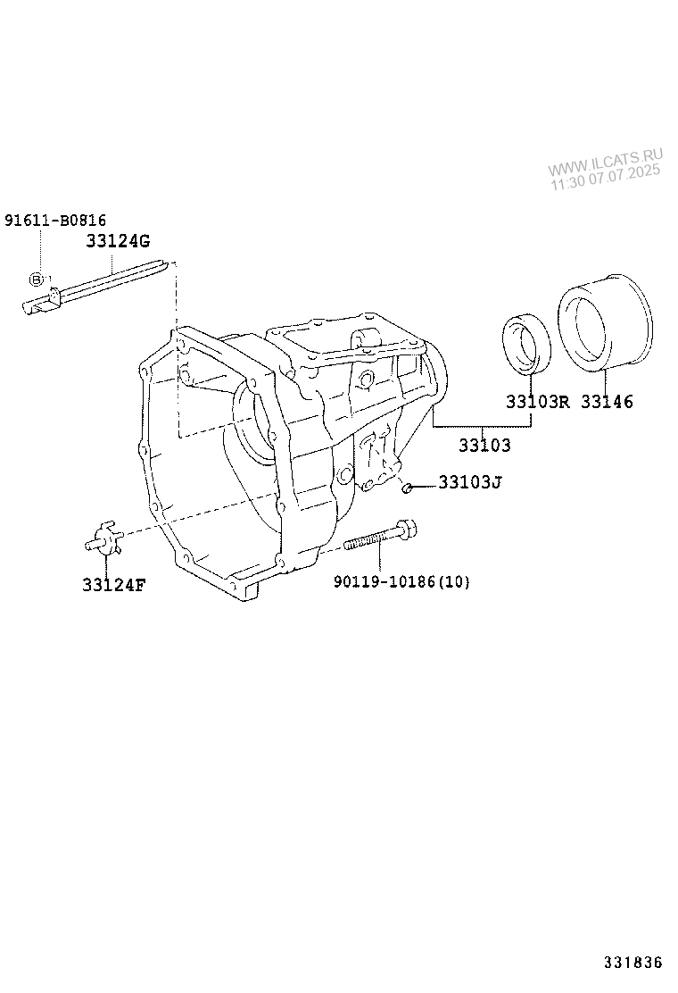 Extension housing mtm toyota hiace hiace s b v 713210 