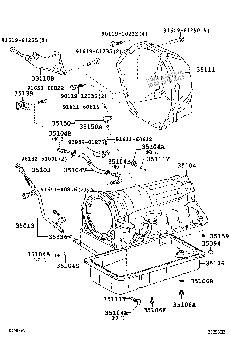 TRANSMISSION CASE & OIL PAN (ATM) TOYOTA LAND CRUISER 90&(781540)