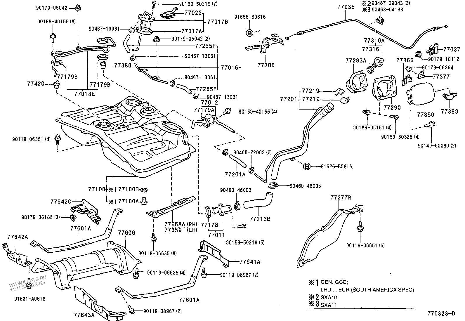 FUEL TANK & TUBE TOYOTA RAV4&(662210)