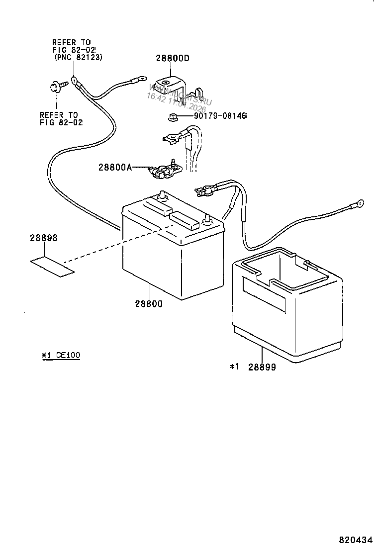 BATTERY & BATTERY CABLE TOYOTA COROLLA HB/LB&(153530)