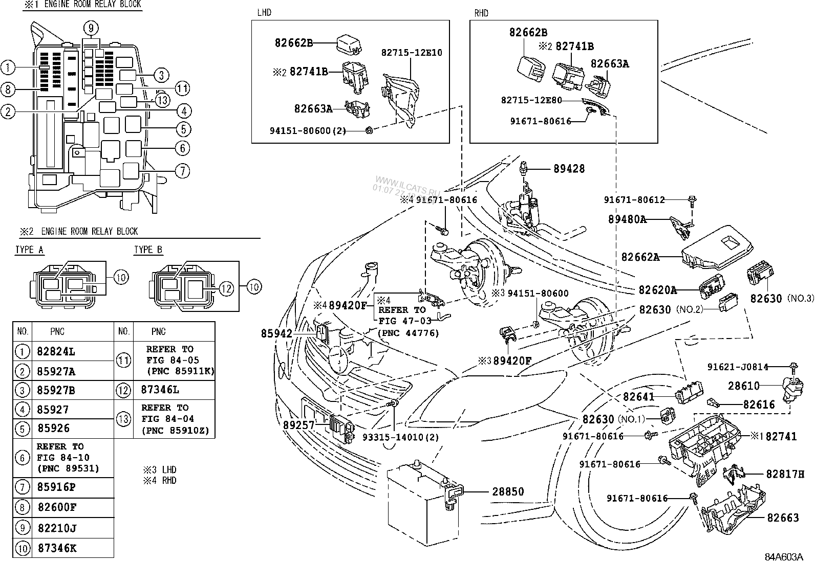 SWITCH & RELAY & COMPUTER TOYOTA COROLLA (S.AFRICA)&(164510)