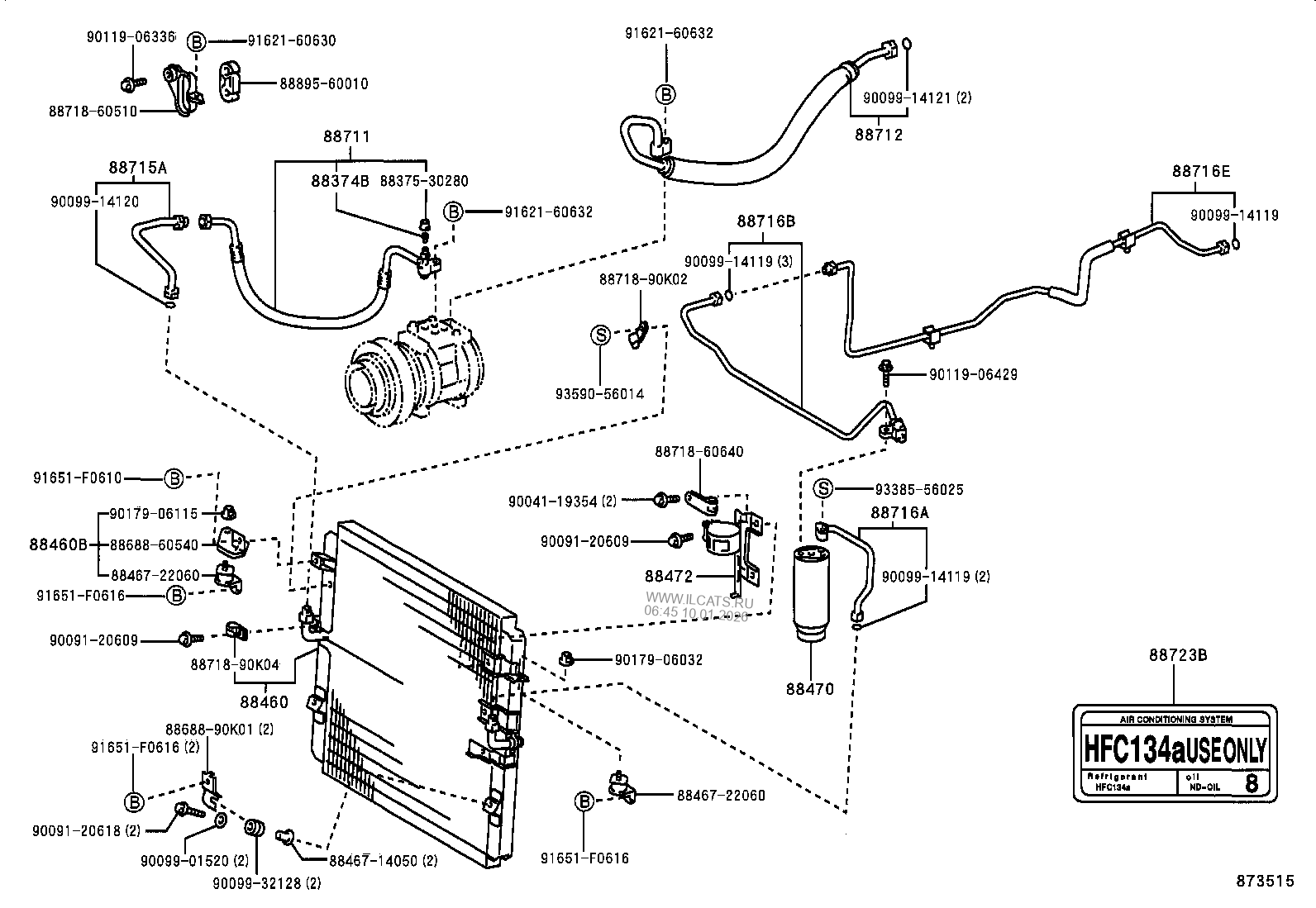 HEATING & AIR CONDITIONING COOLER PIPING TOYOTA LAND CRUISER&(781530)