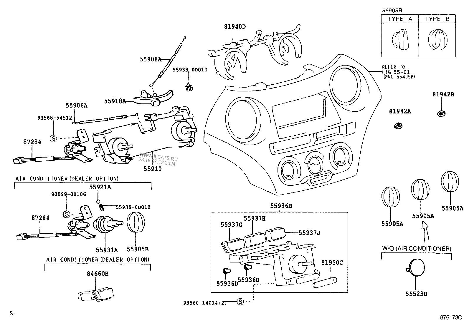 HEATING & AIR CONDITIONING - CONTROL & AIR DUCT TOYOTA YARIS (FRP)&(116510)