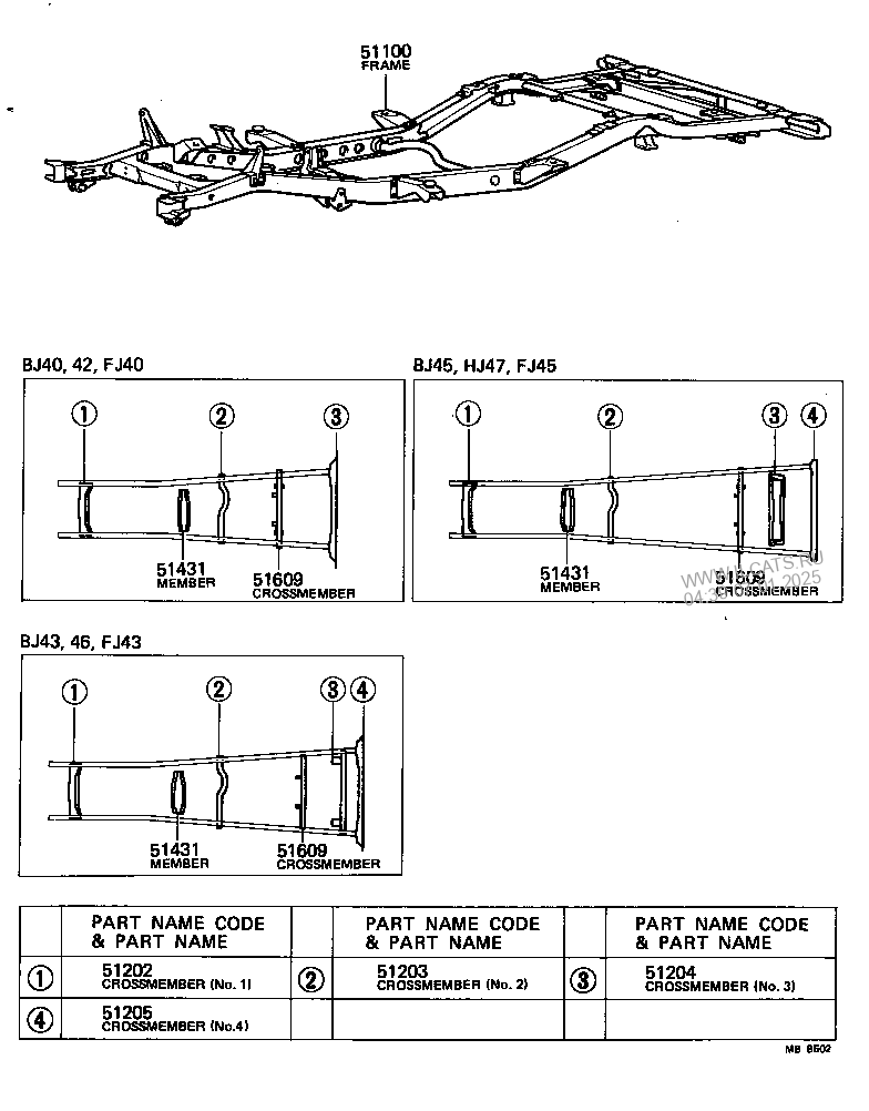 FRAME TOYOTA LAND CRUISER&(781210)