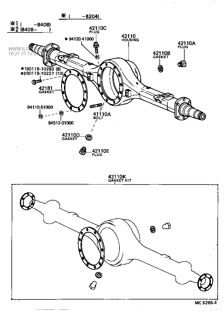 REAR AXLE HOUSING & DIFFERENTIAL TOYOTA DYNA&(752220)