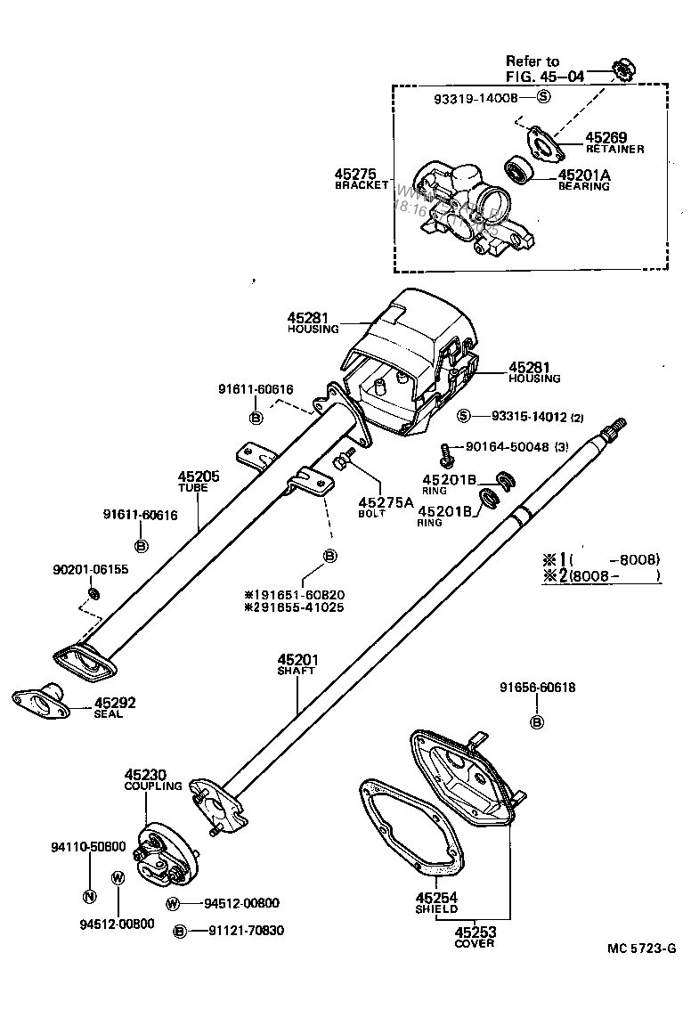 STEERING COLUMN & SHAFT TOYOTA HILUX&(671230)