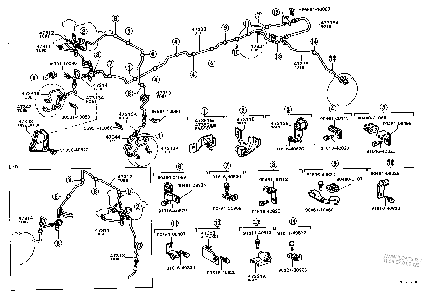 BRAKE TUBE & CLAMP TOYOTA HILUX&(671230)