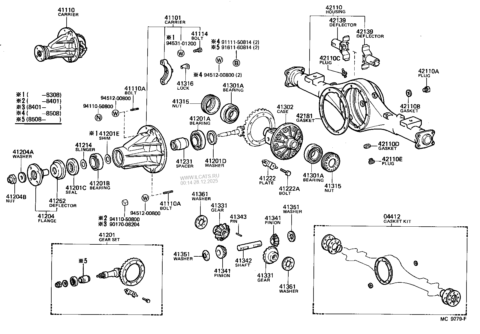 REAR AXLE HOUSING & DIFFERENTIAL TOYOTA HIACE