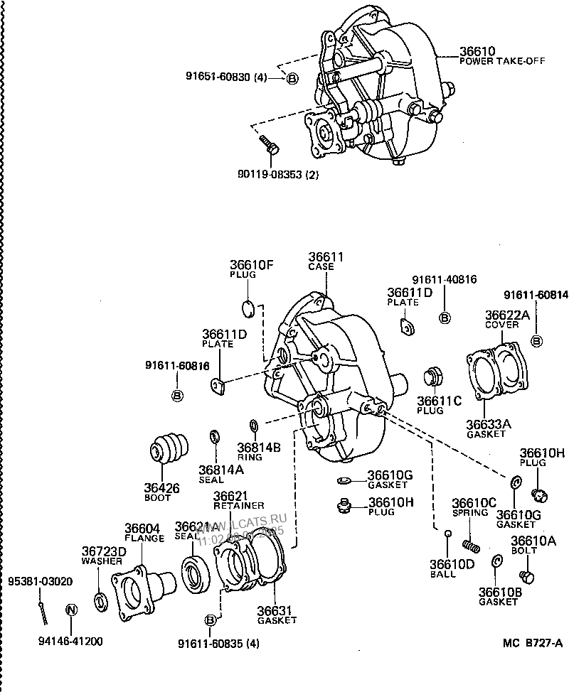 POWER TAKE-OFF CASE & ШЕСТЕРНЯ TOYOTA LAND CRUISER&(781520)