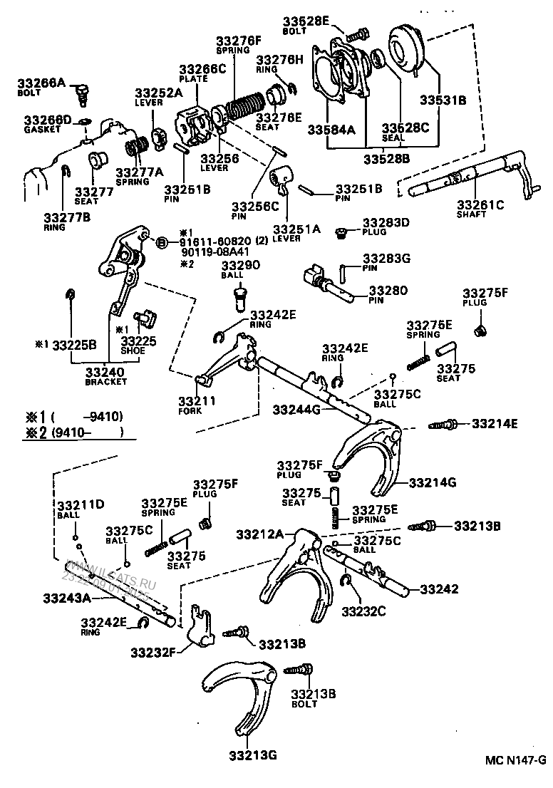 GEAR SHIFT FORK & LEVER SHAFT (MTM) TOYOTA CARINA E (UKP)&(273530)