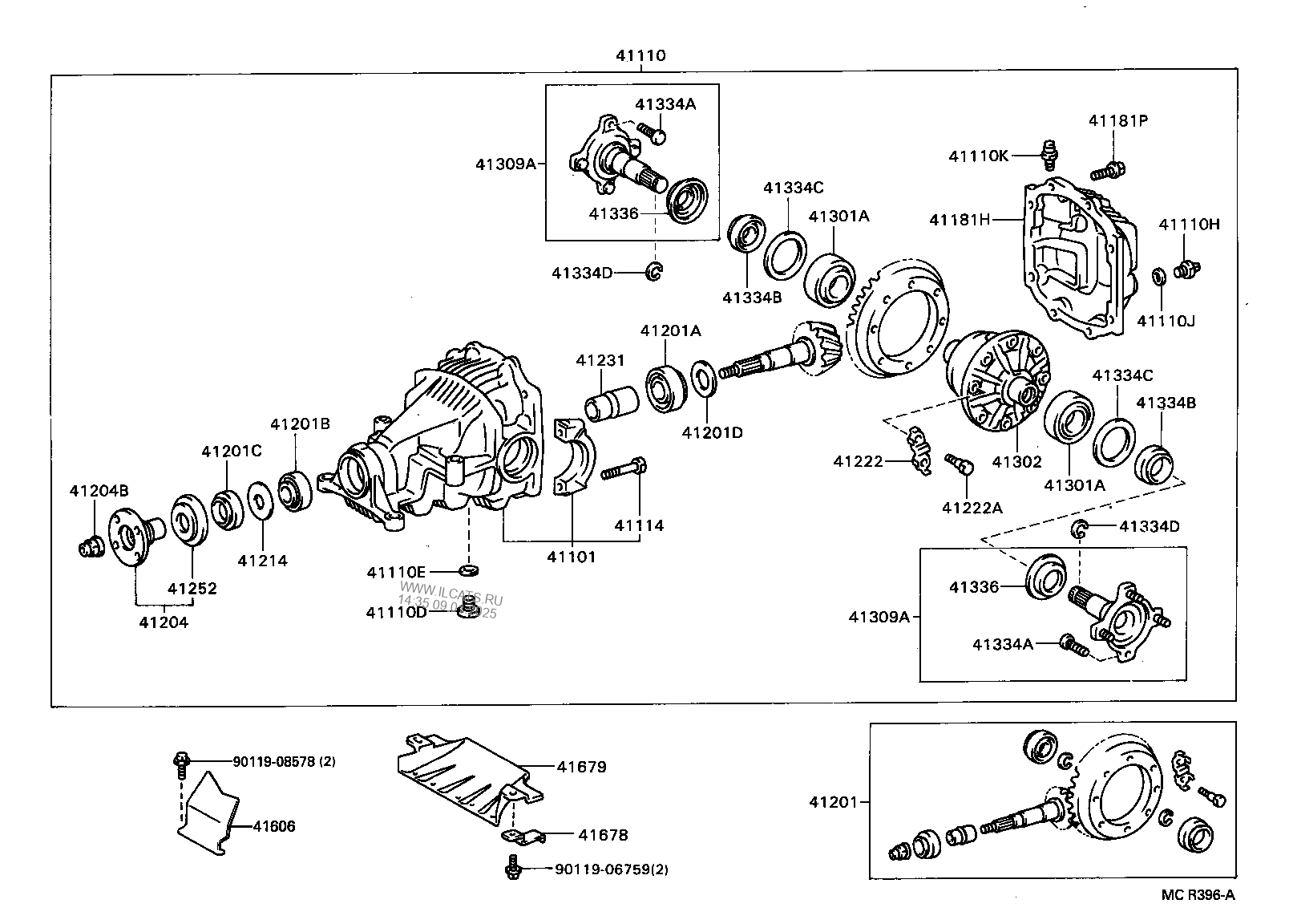 REAR AXLE HOUSING & DIFFERENTIAL TOYOTA CELICA&(252570)