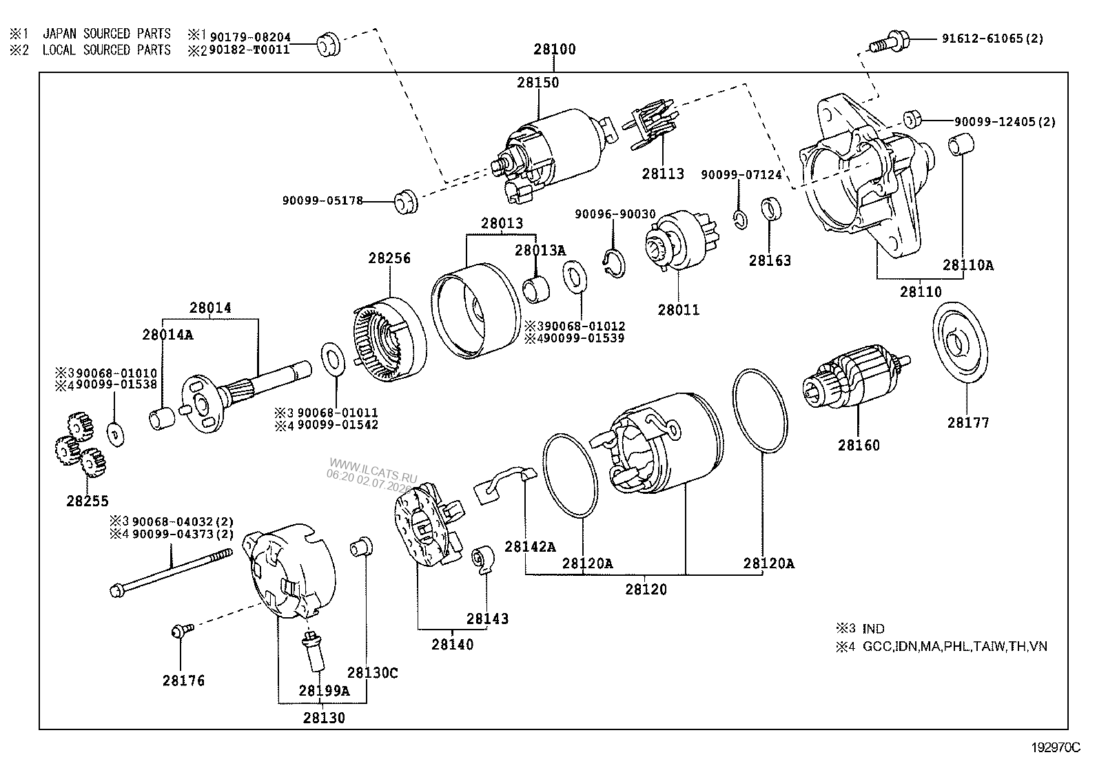 STARTER TOYOTA COROLLA ALTIS 156360 