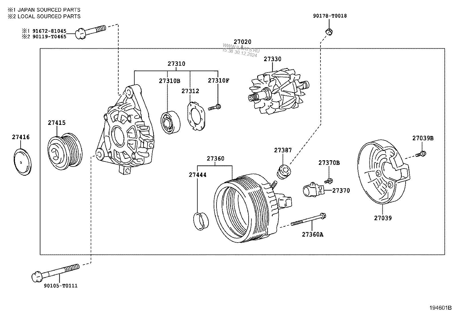 Alternator Toyota Hilux&(672390)