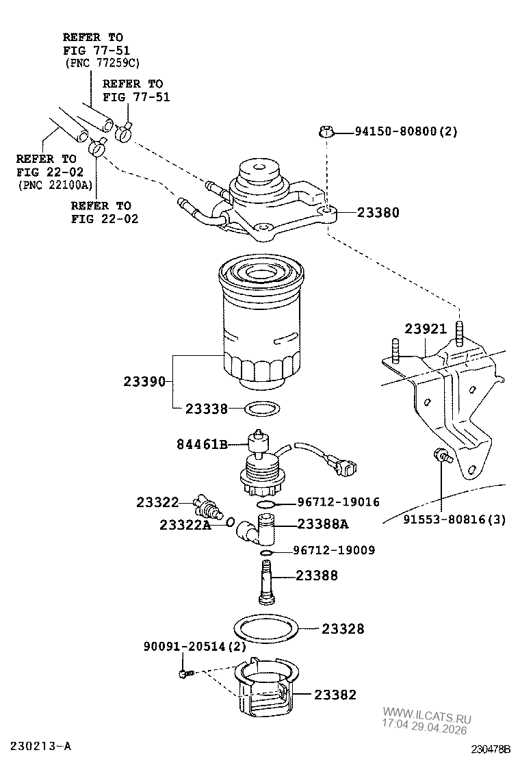 FUEL FILTER TOYOTA LAND CRUISER PRADO&(781360)
