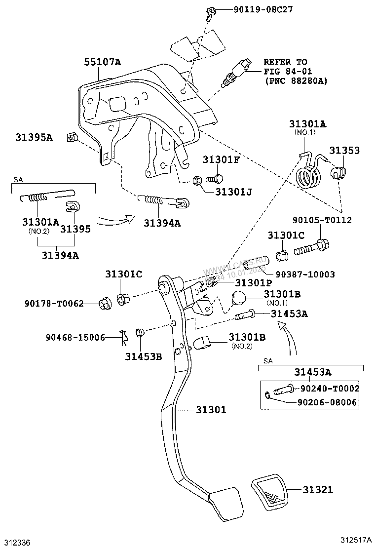 CLUTCH PEDAL & FLEXIBLE HOSE TOYOTA HILUX&(672380)