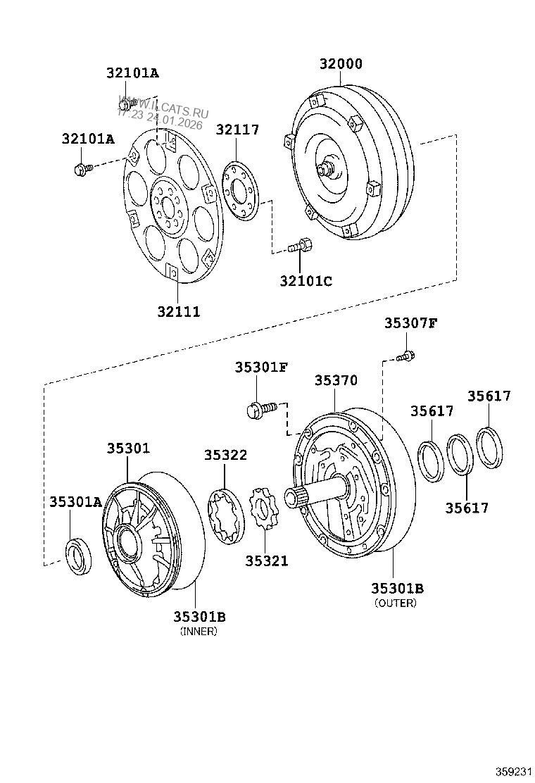 TRANSMISSION CASE & OIL PAN (ATM) TOYOTA AGYA/WIGO&(136310)
