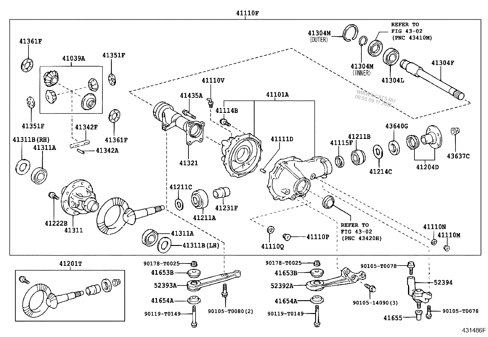 FRONT AXLE HOUSING & DIFFERENTIAL TOYOTA FORTUNER&(671380)