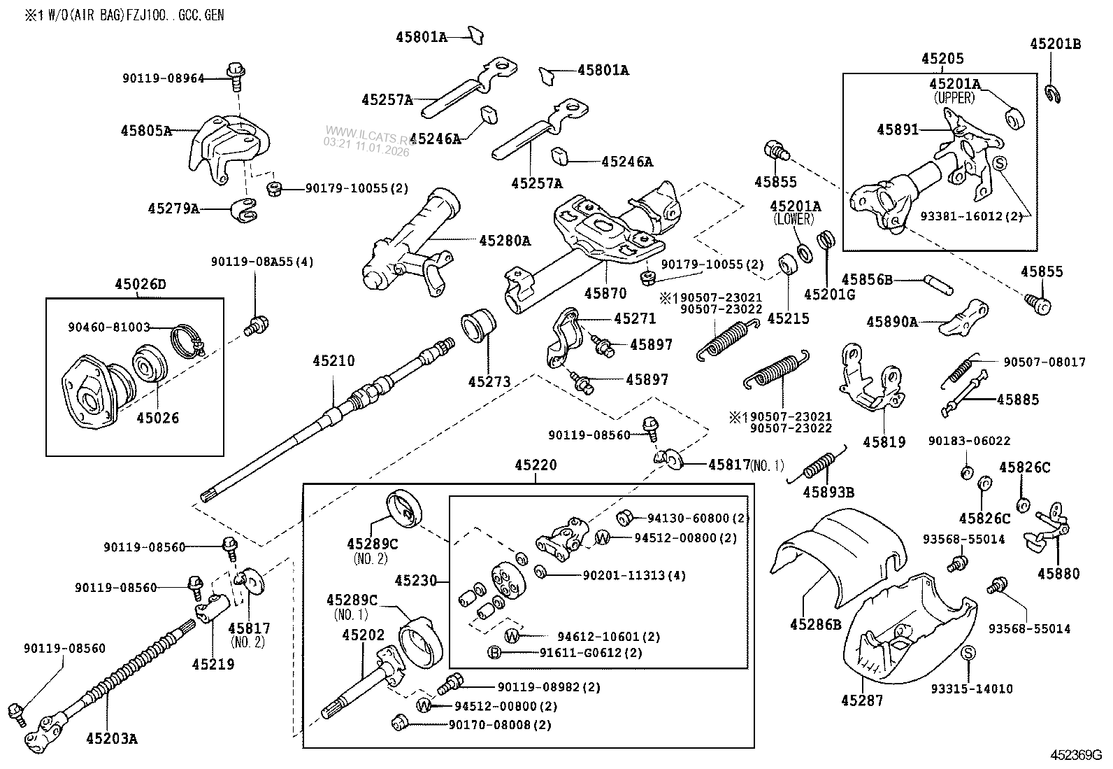 STEERING COLUMN & SHAFT TOYOTA LAND CRUISER 100&(791350)