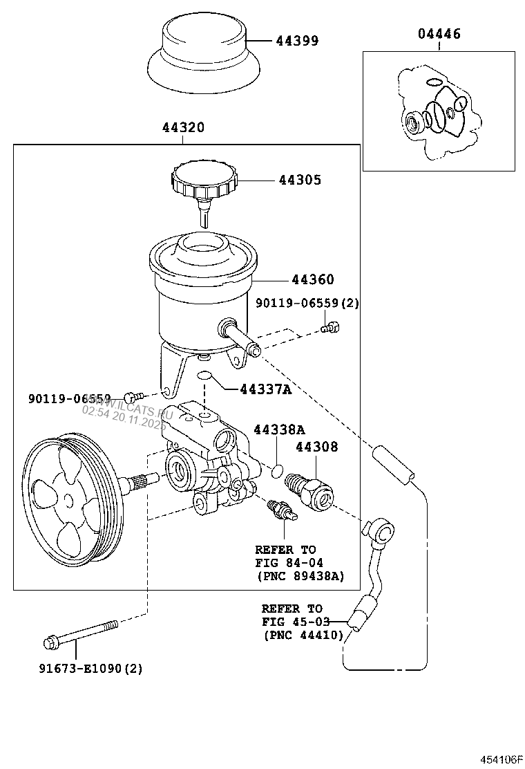 VANE PUMP & RESERVOIR (POWER STEERING) TOYOTA HIACE&(711350)