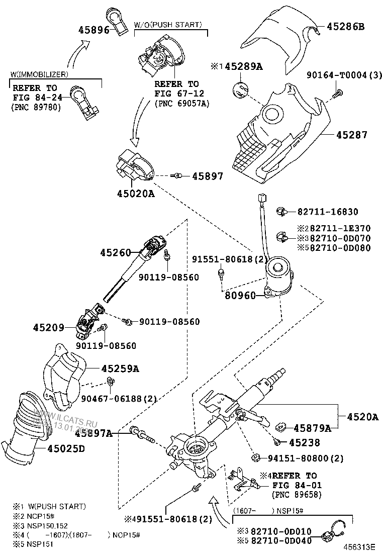 STEERING COLUMN & SHAFT TOYOTA YARIS&(113320)