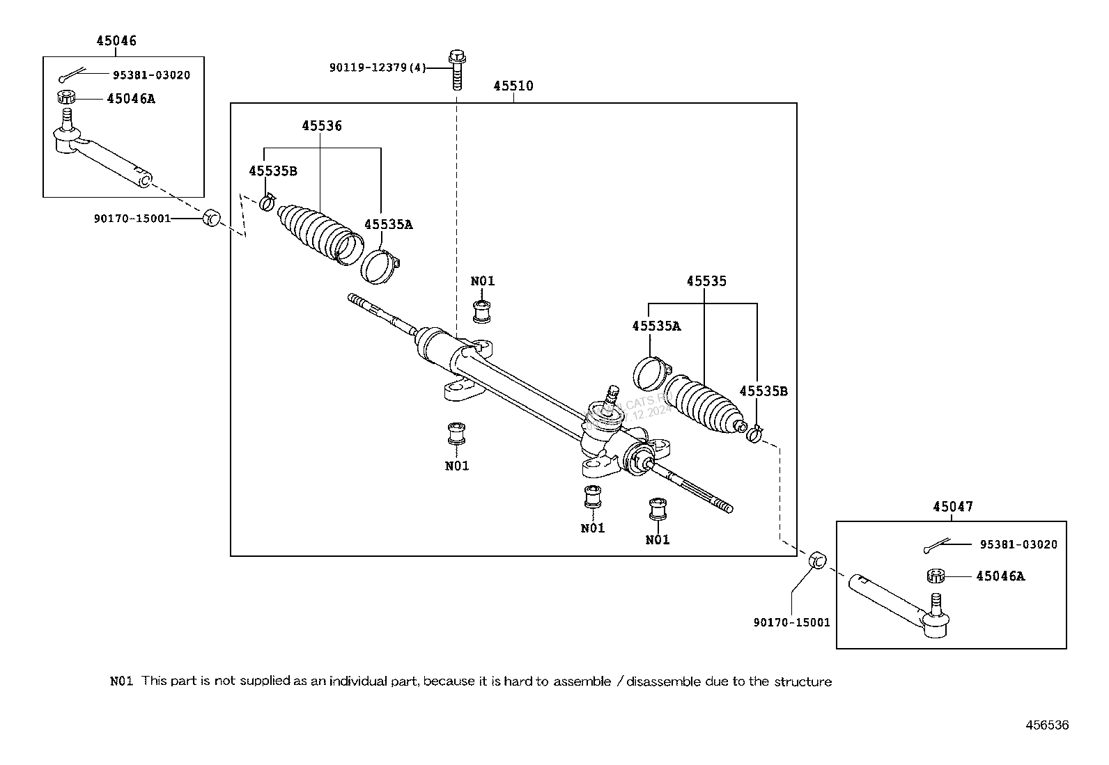 FRONT STEERING GEAR & LINK TOYOTA COROLLA (S.AMERICA)&(157370)