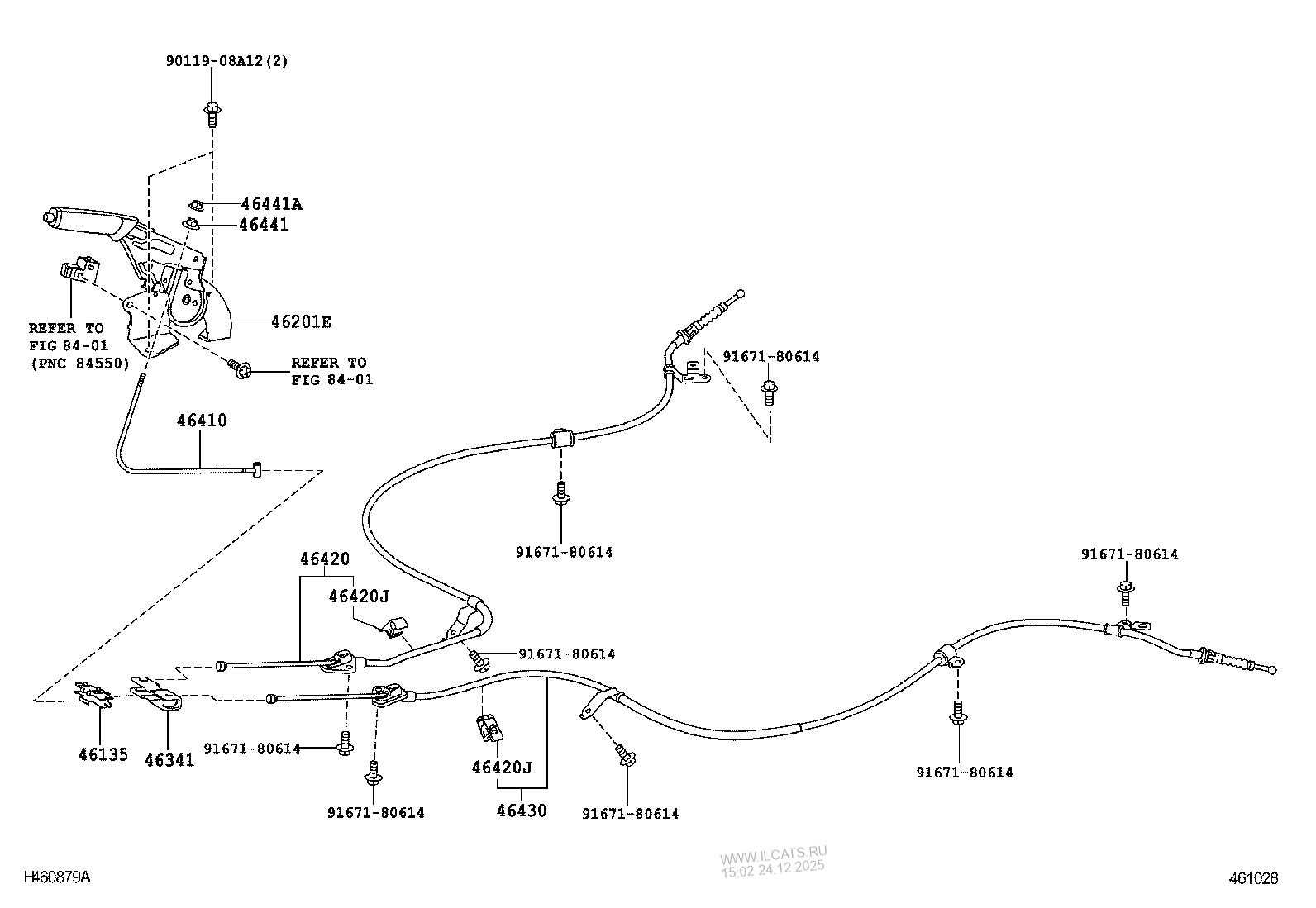 PARKING BRAKE & CABLE TOYOTA COROLLA (S.AMERICA)&(157360)