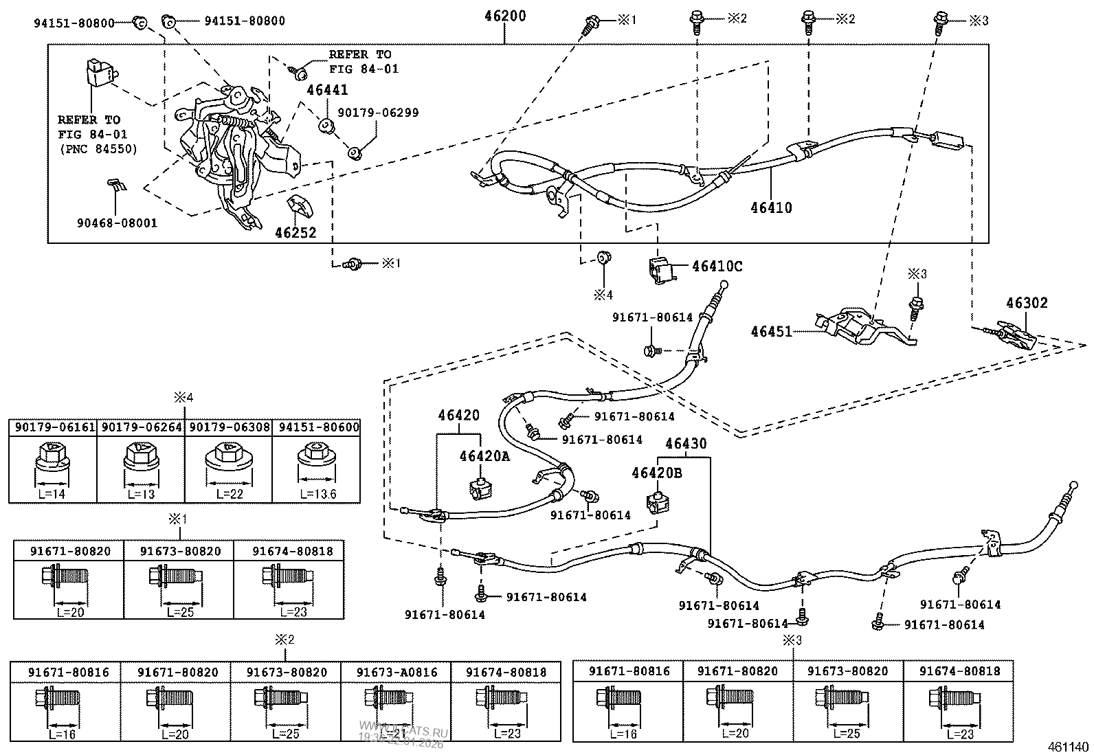 PARKING BRAKE & CABLE TOYOTA COROLLA&(164320)