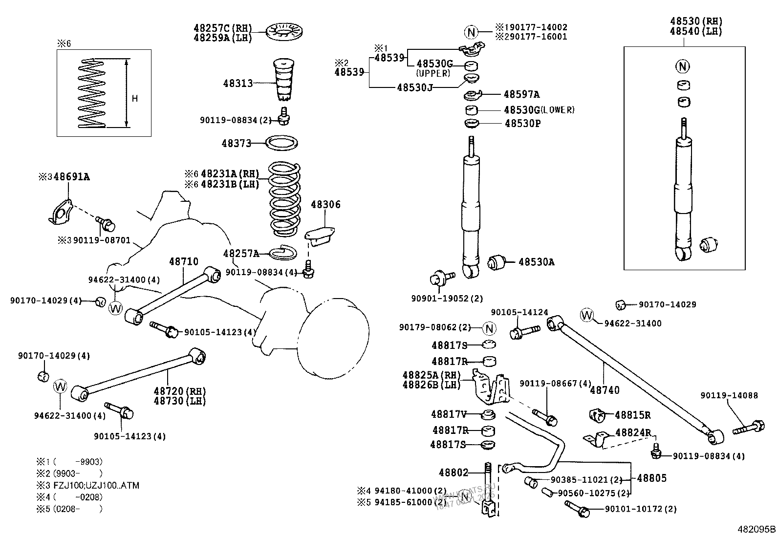 REAR SPRING & SHOCK ABSORBER TOYOTA LAND CRUISER 100&(791350)