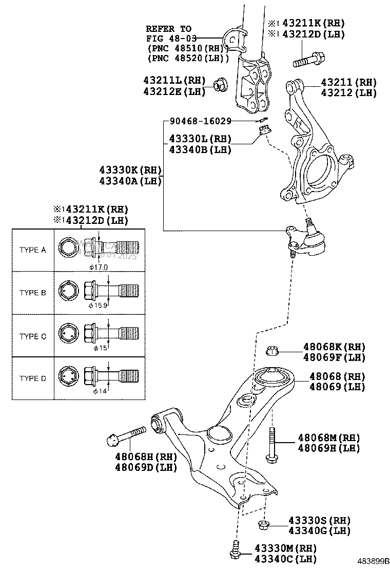 FRONT AXLE ARM & STEERING KNUCKLE TOYOTA RAV4 (CHINA)&(660320)