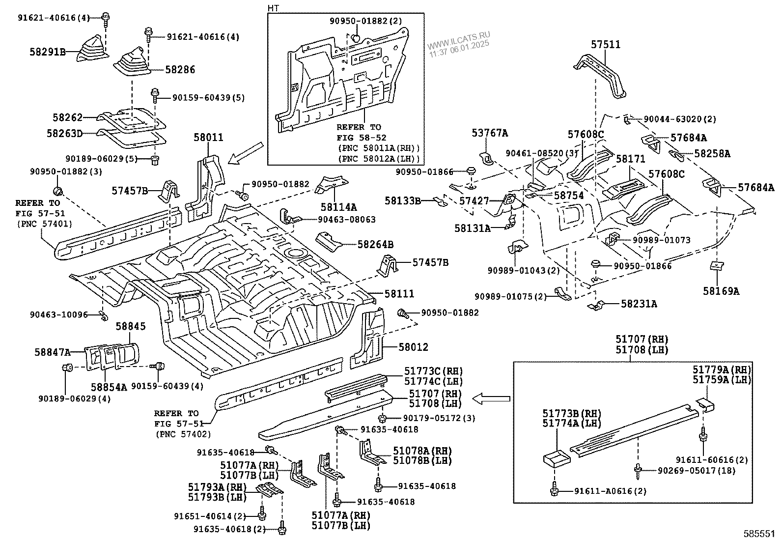 FRONT FLOOR PANEL & FRONT FLOOR MEMBER TOYOTA LAND CRUISER&(781330)