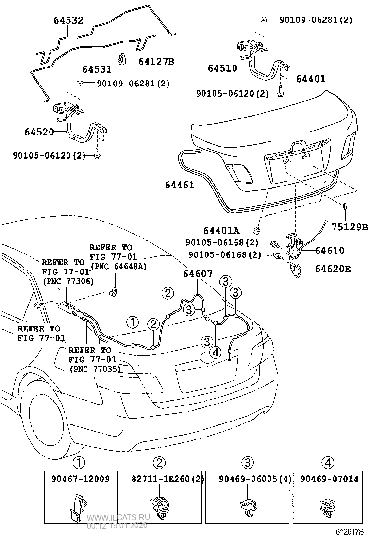 LUGGAGE COMPARTMENT DOOR & LOCK TOYOTA CAMRY/AURION/HV(ARL)&(285380)